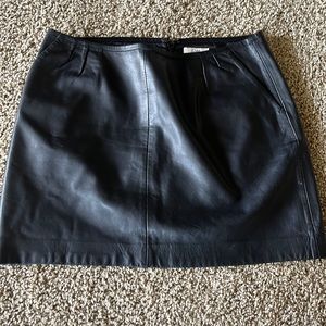Leather mini skirt